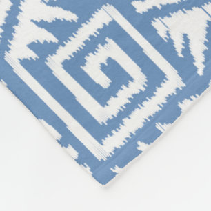 Ikat Aztec Muster - Sky Blue und White Fleecedecke
