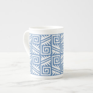 Ikat Aztec Muster - Sky Blue und White Prozellantasse
