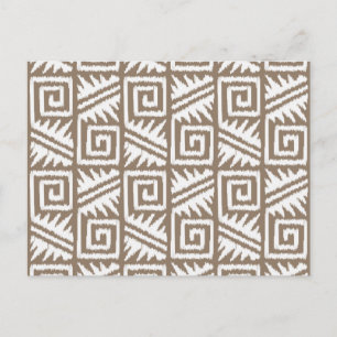 Ikat Aztec Muster - Taupe Tan und Creme Postkarte