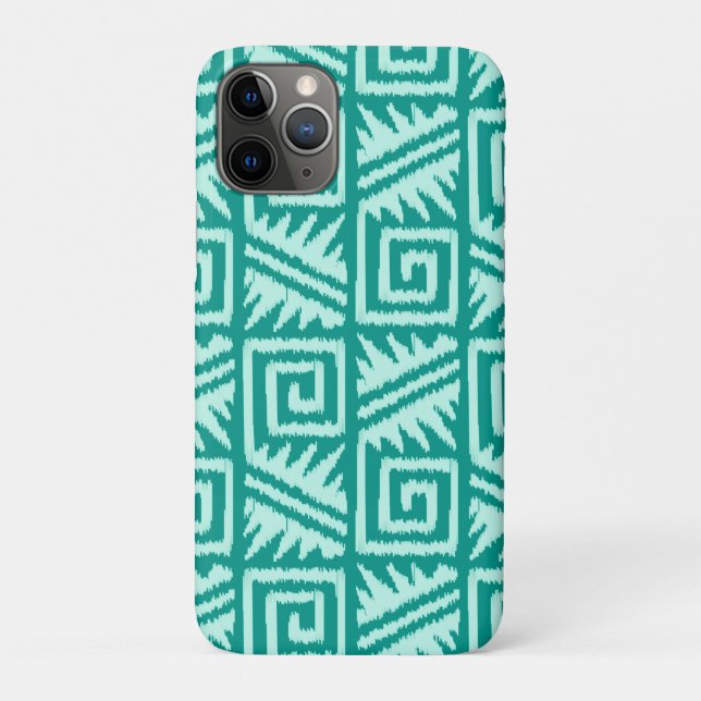 Ikat Aztec Muster - Türkis und Aqua Case-Mate iPhone Hülle (Rückseite)