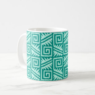 Ikat Aztec Muster - Türkis und Aqua Kaffeetasse