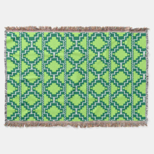 Ikat Aztec Muster - Wälder und Zitronen grün Decke