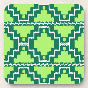 Ikat Aztec Muster - Wälder und Zitronen grün Getränkeuntersetzer