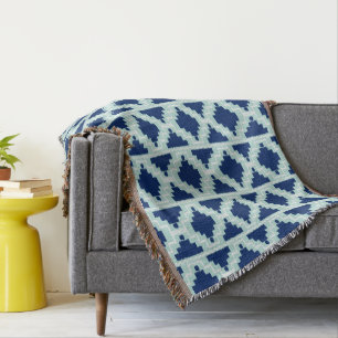 Ikat Aztec Pattern - Indizes und hellblau Decke