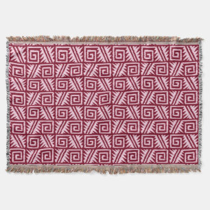 Ikat Aztec Tribal - Burgund und Rosa Decke