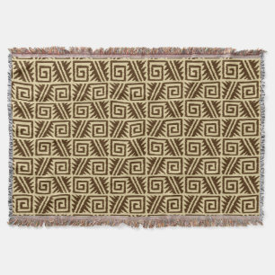 Ikat Aztec Tribal - Dunkelbraun und Tan Decke