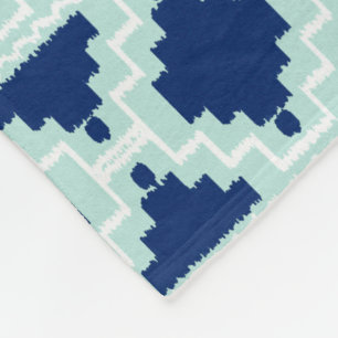 Ikat Aztec Tribal - Indio und hellblau Fleecedecke