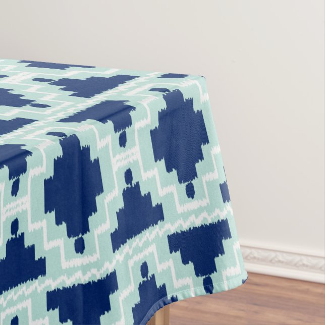 Ikat Aztec Tribal - Indio und hellblau Tischdecke (Beispiel)