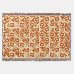 Ikat Aztec Tribal - Mandarin und Light Orange Decke