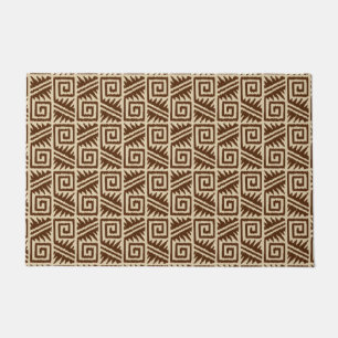 Ikat Aztec Tribal, Schokolade Braun und Tan Fußmatte