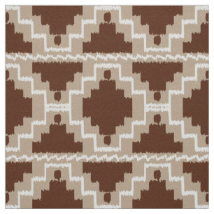 Ikat Aztec Tribal - Schokoladenbraun und Taupe Stoff