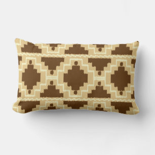 Ikat Aztec Tribal - Tan, braun und Creme Lendenkissen
