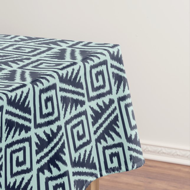 Ikat aztekisches Muster - Indigo und hellblaues Tischdecke (Beispiel)