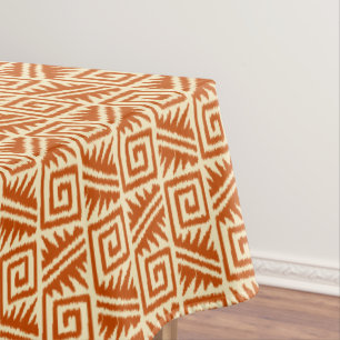 Ikat aztekisches Muster - Mandarine und Tischdecke