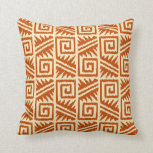 Ikat aztekisches Stammes- - Mandarine und Kissen