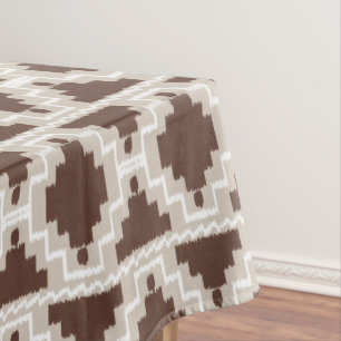 Ikat aztekisches Stammes- - schokoladenbraun und Tischdecke