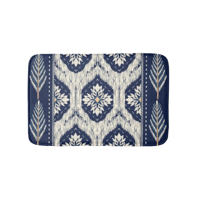 Ikat-Blumen-Paisley-Muster Badematte (Vorderseite)