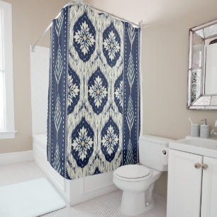 Ikat-Blumen-Paisley-Muster Duschvorhang