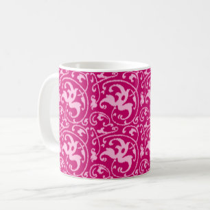 Ikat Blumendamast - pinkfarben und blaß - Rosa Tasse