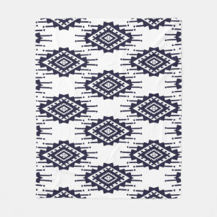 Ikat Boho Aztec Textil Motiv Fleecedecke