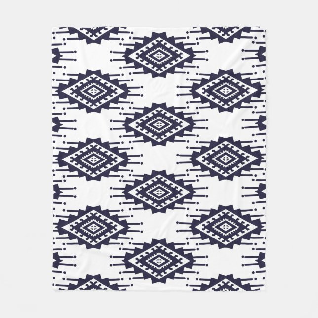 Ikat Boho Aztec Textile Motif Fleecedecke (Vorderseite)