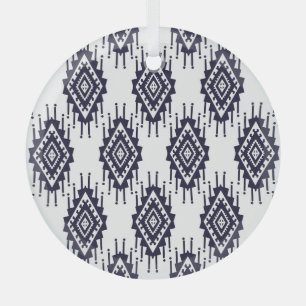Ikat Boho Aztec Textile Motif Ornament Aus Glas