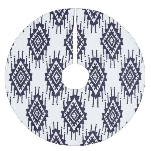 Ikat Boho Aztec Textile Motif Polyester Weihnachtsbaumdecke