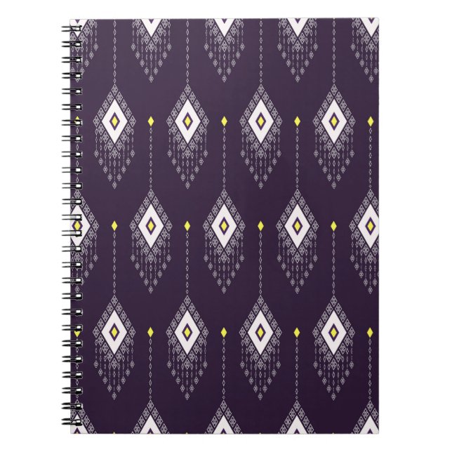 Ikat Chandelier Pattern: Vintages Textildesign Notizblock (Vorderseite)