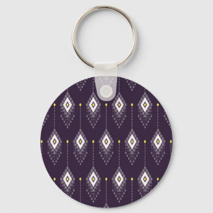 Ikat Chandelier Pattern: Vintages Textildesign Schlüsselanhänger