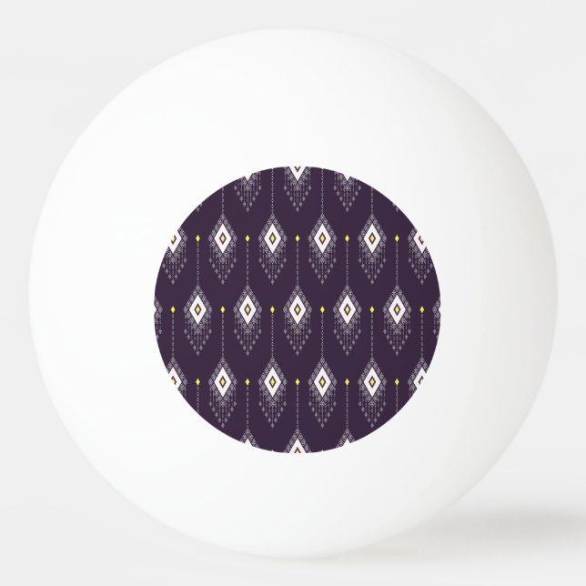 Ikat Chandelier Pattern: Vintages Textildesign Tischtennisball (Vorderseite)