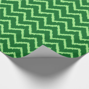 Ikat-Chevron-Muster - Kiefer und hellgrün Geschenkpapier