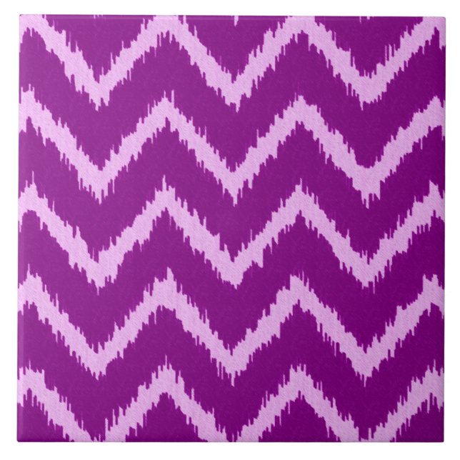 Ikat Chevrons - Amethyst lila und leicht orchid Fliese (Vorderseite)