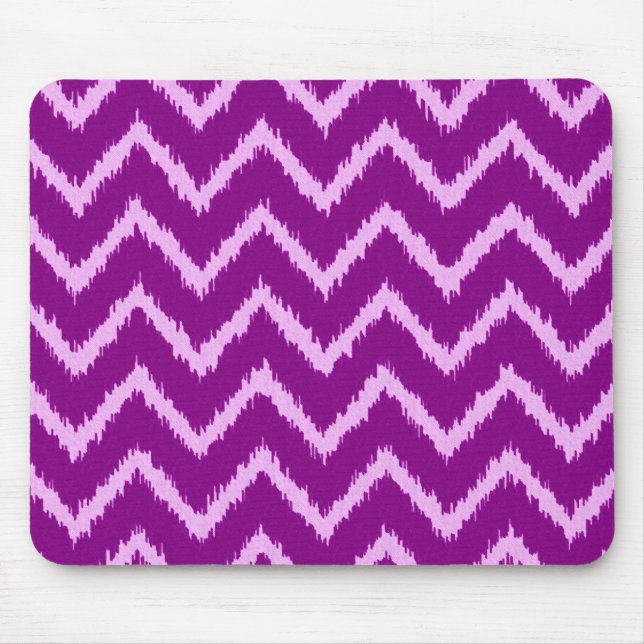 Ikat Chevrons - Amethyst lila und leicht orchid Mousepad (Vorne)