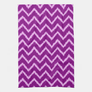 Ikat-Chevrons - Amethystpurpur und helles Orchidee Geschirrtuch