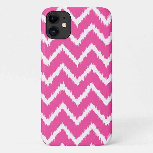 Ikat Chevrons - Deep fuchsia pink und weiß Case-Mate iPhone Hülle (Rückseite)