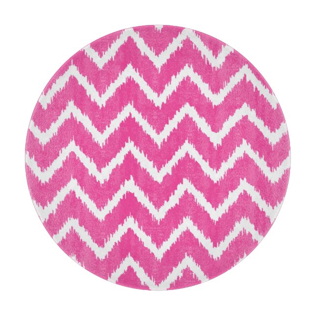 Ikat Chevrons - Deep fuchsia pink und weiß Schneidebrett (Vorderseite)