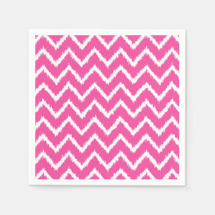Ikat Chevrons - Deep fuchsia pink und weiß Serviette