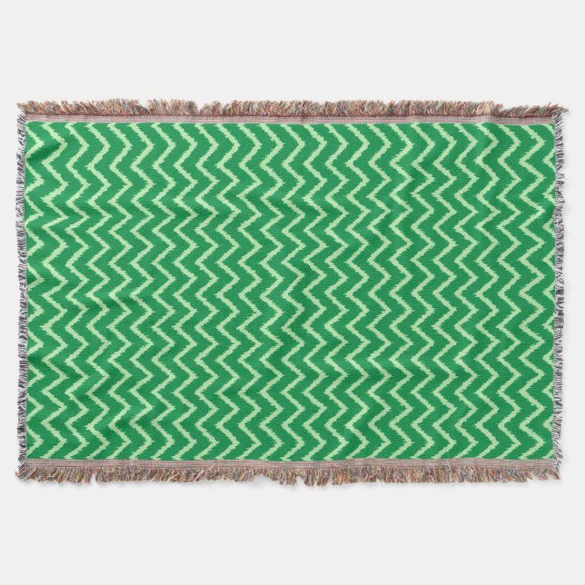 Ikat Chevrons - Kiefer und hellgrün Decke (Vorderseite)