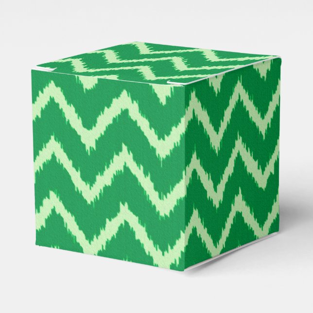 Ikat Chevrons - Kiefer und hellgrün Geschenkschachtel (Vorderseite)
