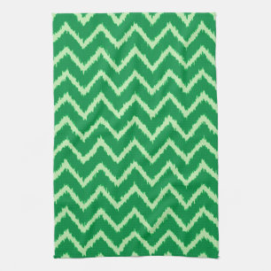 Ikat-Chevrons - Kiefer und hellgrün Geschirrtuch