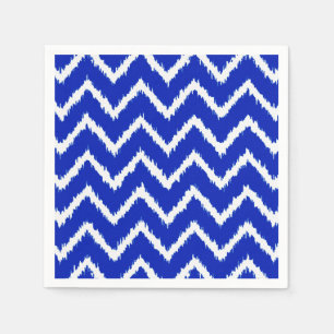 Ikat Chevrons - Kobaltblau und weiß Serviette