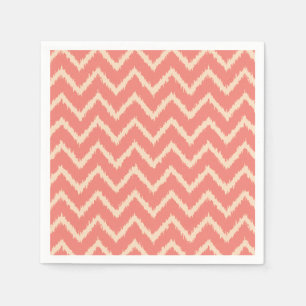 Ikat Chevrons - Korallenorange und Pfirsich Serviette