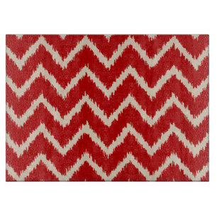 Ikat Chevrons - rot und braun in China Schneidebrett