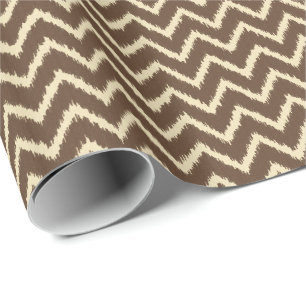 Ikat Chevrons - Schokoladenbraun und -braun Geschenkpapier