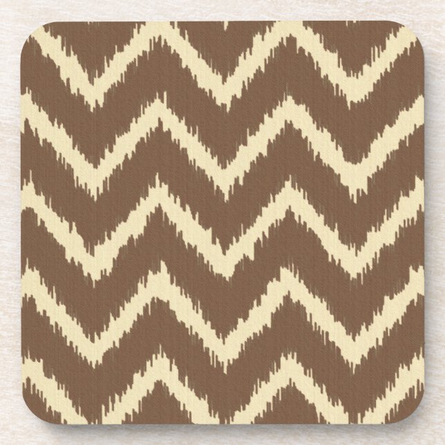 Ikat Chevrons - Schokoladenbraun und -braun Untersetzer (Vorderseite)