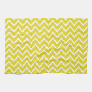 Ikat-Chevrons - Senfgelb und weiß Handtuch