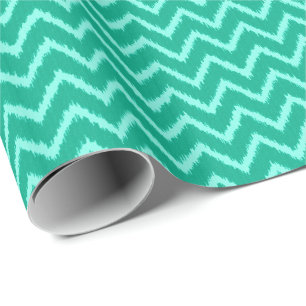 Ikat Chevrons - Türkis und Wasser Geschenkpapier