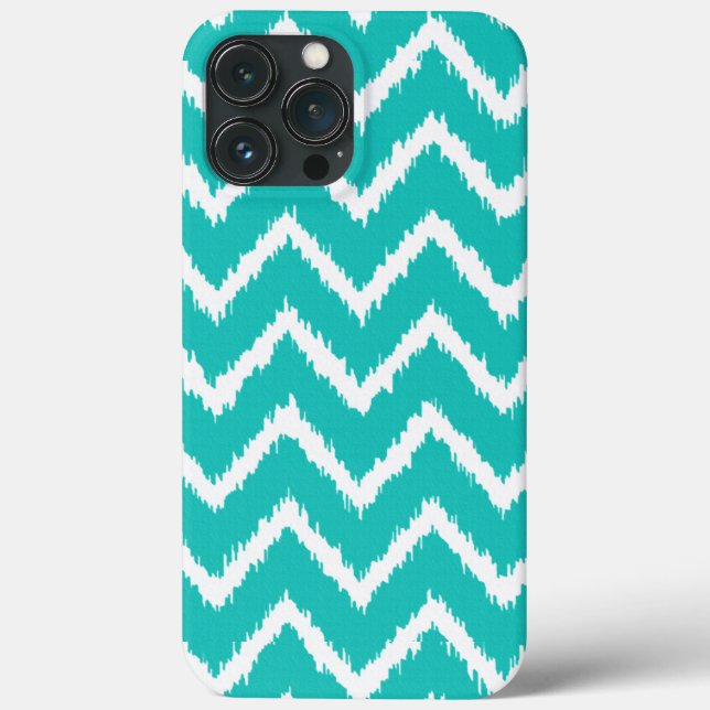 Ikat Chevrons - Türkis und Weiß Case-Mate iPhone Hülle (Rückseite)