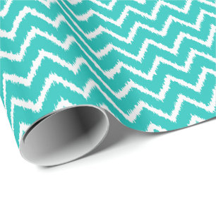 Ikat Chevrons - Türkis und Weiß Geschenkpapier