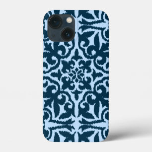 Ikat-Damasmuster - Dunkle Indizierung und hellblau Case-Mate iPhone Hülle